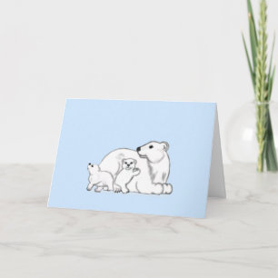 Tarjeta de amor de invierno de la familia de osos 