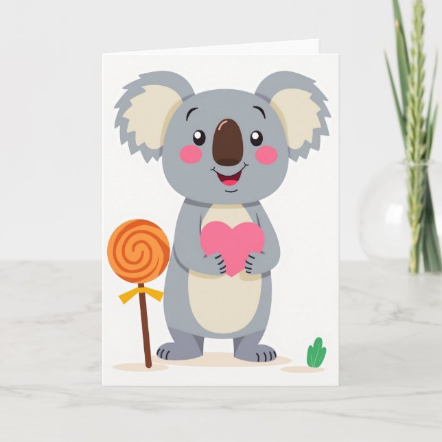 Tarjeta de amor de koala lindo (Anverso)