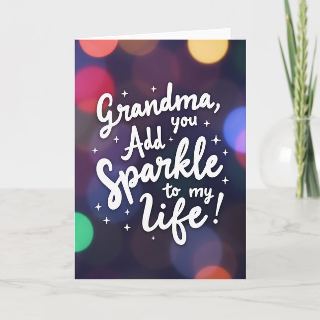 Tarjeta de amor de la abuela brillante (Anverso)