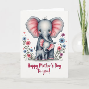 Tarjeta de Amor de la Familia de Elefantes