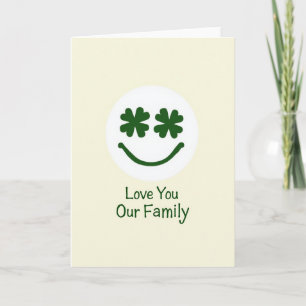Tarjeta de amor de la familia Lucky Green