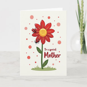 Tarjeta de amor de la flor de la madre especial