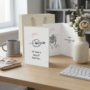 Tarjeta de Amor de Lucha de Almohadas Divertida –