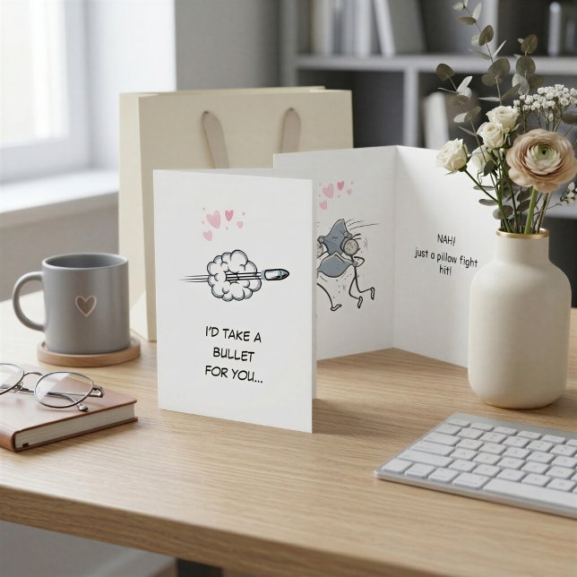 Tarjeta de Amor de Lucha de Almohadas Divertida –  (Subido por el creador)