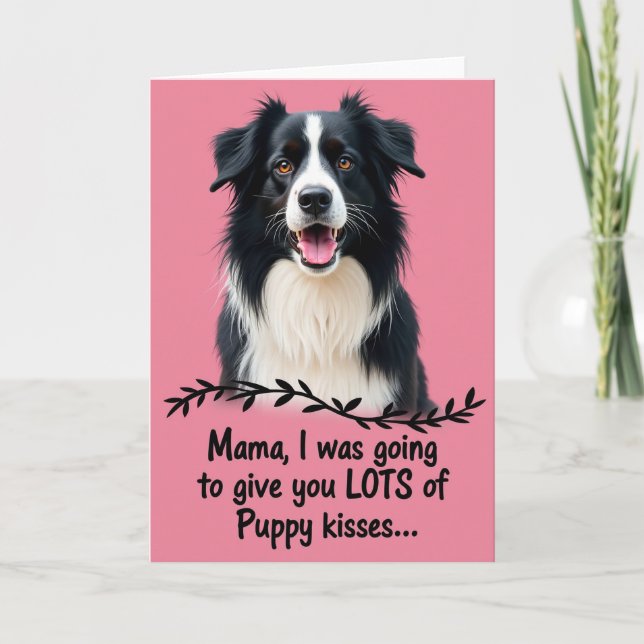 Tarjeta de amor de madre cachorro rosa (Anverso)
