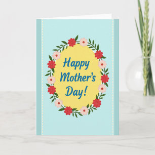 Tarjeta de amor de madre con borde turquesa