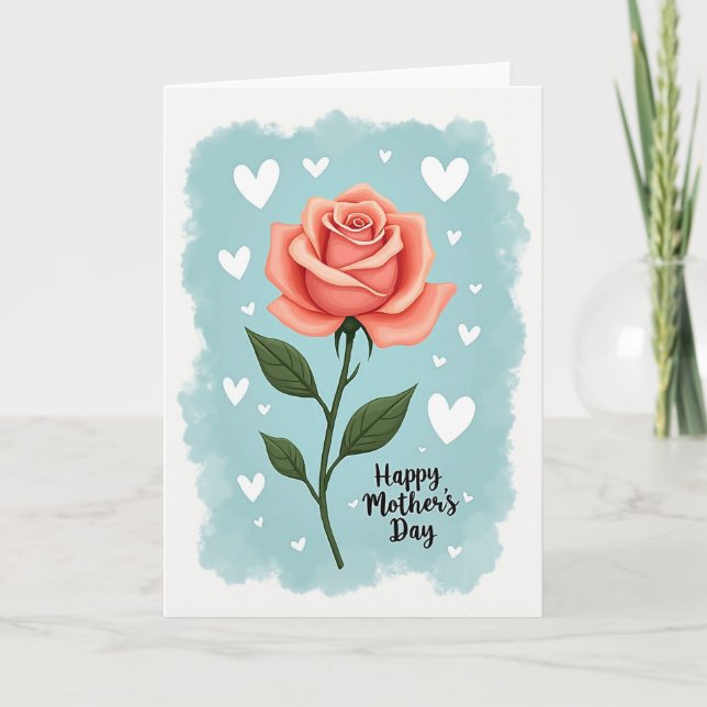 Tarjeta de amor de madre Coral Rose (Anverso)