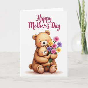 Tarjeta de amor de madre de pelaje sintético