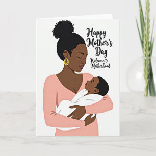 Tarjeta de amor de madre de piel oscura