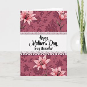 Tarjeta de amor de madre enmarcada con encaje