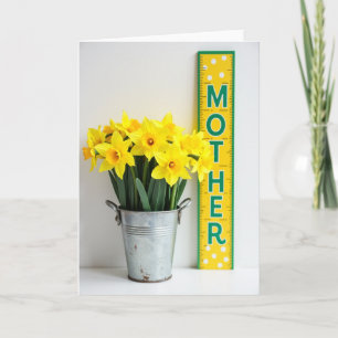 Tarjeta de amor de madre floral amarilla