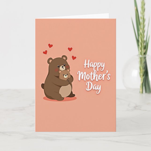 Tarjeta de amor de madre oso dulce (Anverso)