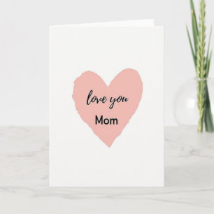 Tarjeta de amor de madres con corazón de acuarela