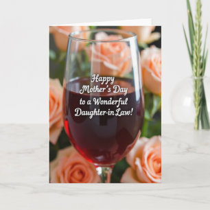 Tarjeta de amor de madres de rosas de durazno