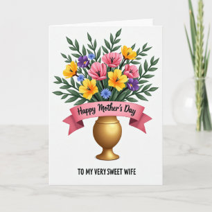 Tarjeta de amor de madres del Jarrón de Oro