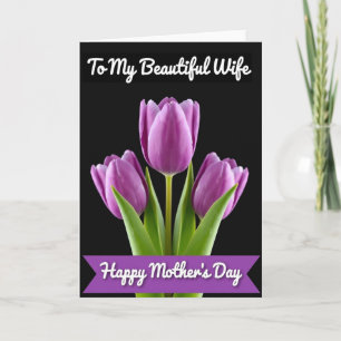 Tarjeta de Amor de Madres Flor de Púrpura