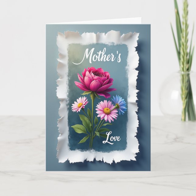 Tarjeta de amor de madres Floral Fuchsia (Anverso)