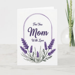 Tarjeta de amor de madres florales violetas