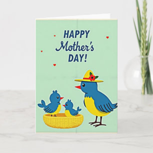 Tarjeta de Amor de Madres Retro