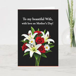 Tarjeta de amor de madres Rosa elegante