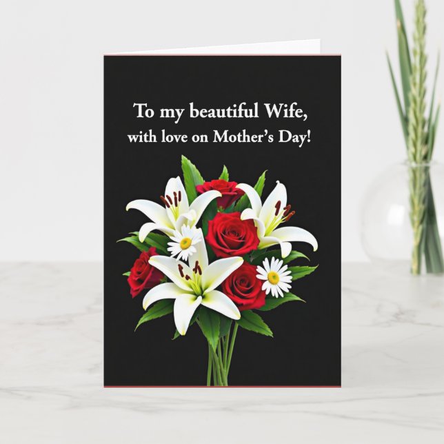 Tarjeta de amor de madres Rosa elegante (Anverso)