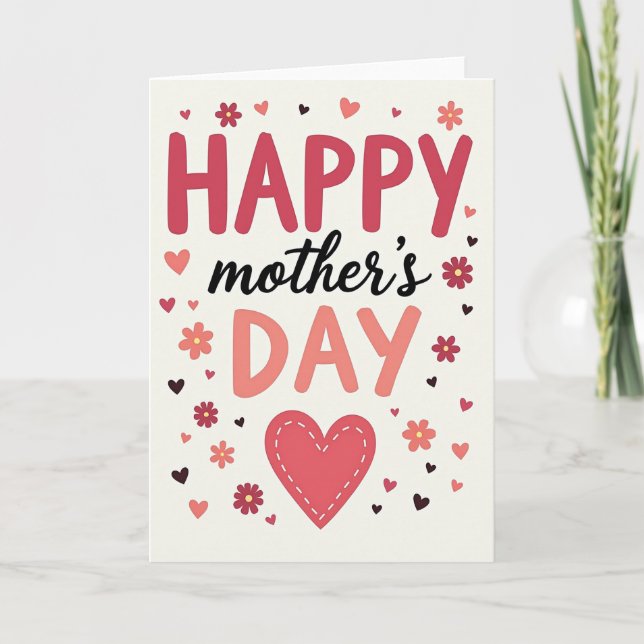 Tarjeta de amor de madres Rosa Pálido (Anverso)