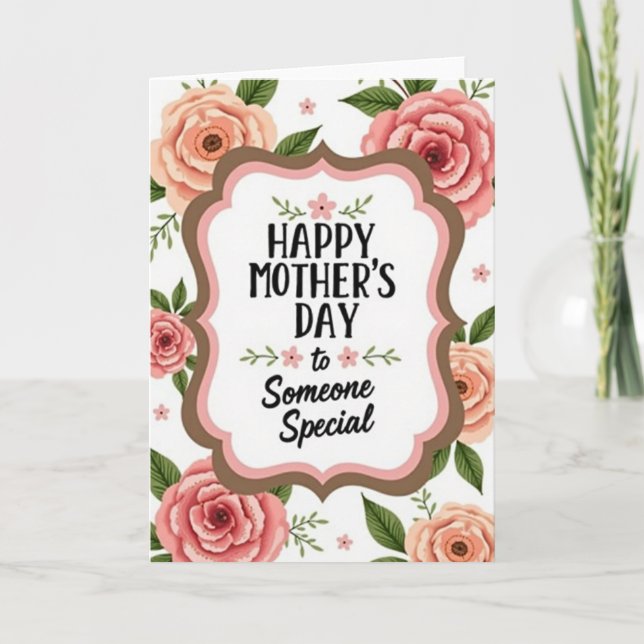 Tarjeta de amor de madres Rosa Rubor (Anverso)