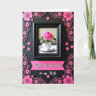 Tarjeta de Amor de Madres Taza de Té de Rosa