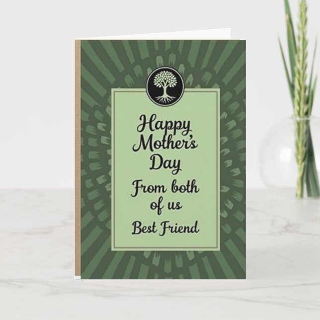 Tarjeta de Amor de Madres Verde Salvia (Anverso)