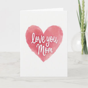 Tarjeta de amor de mamá con acuarela
