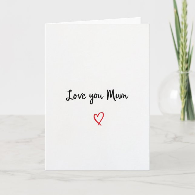 Tarjeta de amor de mamá con corazón blanco (Anverso)