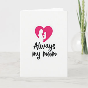 Tarjeta de amor de mamá con corazón de fucsia