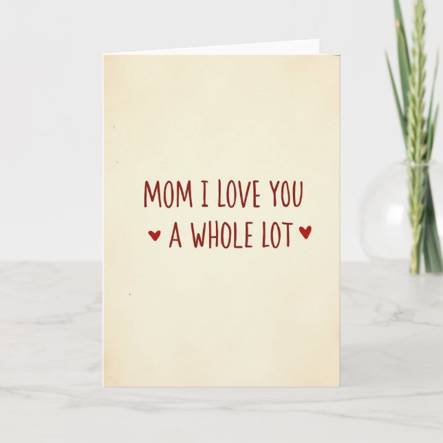 Tarjeta de amor de mamá con letra crimson (Anverso)
