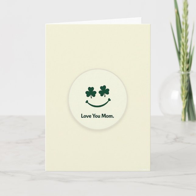 Tarjeta de amor de mamá con sonrisa de trébol (Anverso)