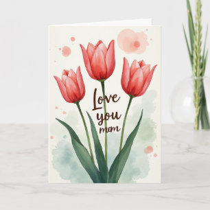 Tarjeta de amor de mamá con tonos rosados