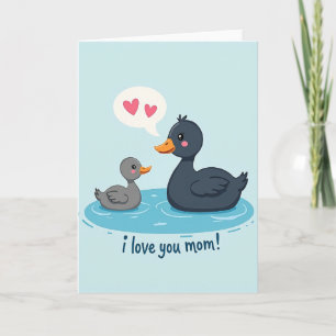 Tarjeta de amor de mamá de aves acuáticas