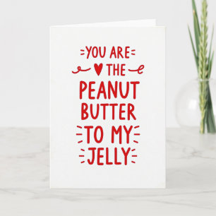 Tarjeta de amor de mantequilla de maní y jalea