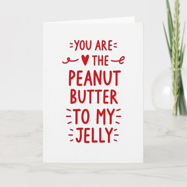 Tarjeta de amor de mantequilla de maní y jalea (Anverso)