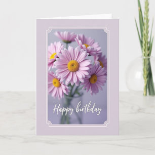Tarjeta de amor de margarita rosa rayada
