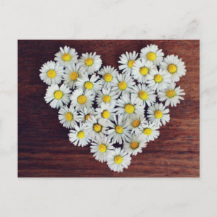 Tarjeta de amor de margaritas corazón de margarita
