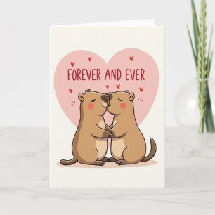 Tarjeta de amor de marmota para siempre