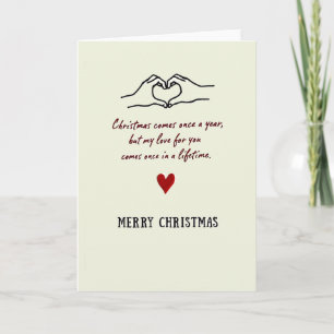 Tarjeta de amor de Navidad una vez en la vida
