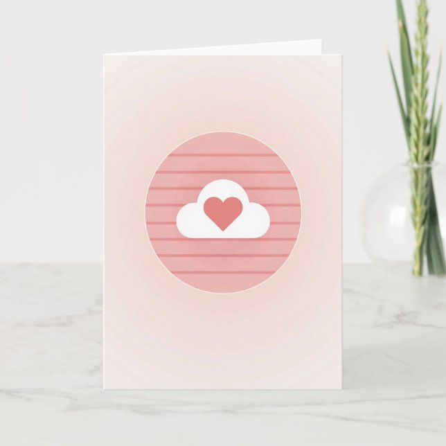 Tarjeta de amor de nube de corazón simple (Anverso)
