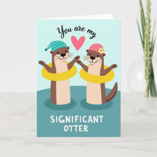 Tarjeta de amor de nutria significativa
