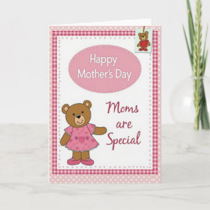 Tarjeta de amor de oso rosa pastel