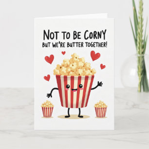 Tarjeta de amor de palomitas de maíz juntas