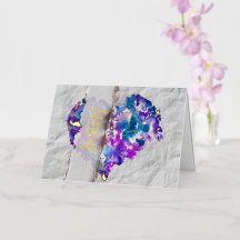 Tarjeta de amor de papel de aluminio para abrazar