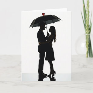 Tarjeta de amor de paraguas minimalista
