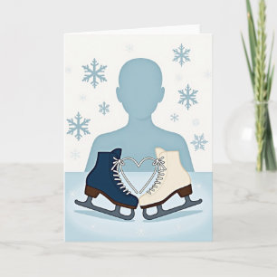 Tarjeta de amor de patines de invierno