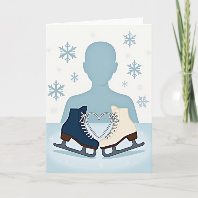 Tarjeta de amor de patines de invierno (Anverso)